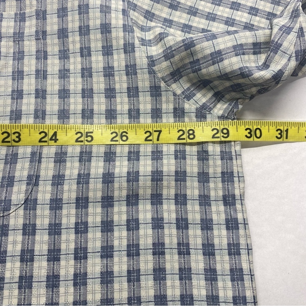 Tommy Bahama Men’s 100% Silk Shirt XXL Gray Plaid Side Slits - Picture 7 of 13